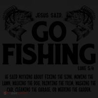 Funny Bible Saying, Jesus Said Go Fishing Luke 5 4 Women's Hoodie thumb 2