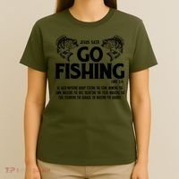 Funny Bible Saying, Jesus Said Go Fishing Luke 5 4 T-Shirt thumb 4