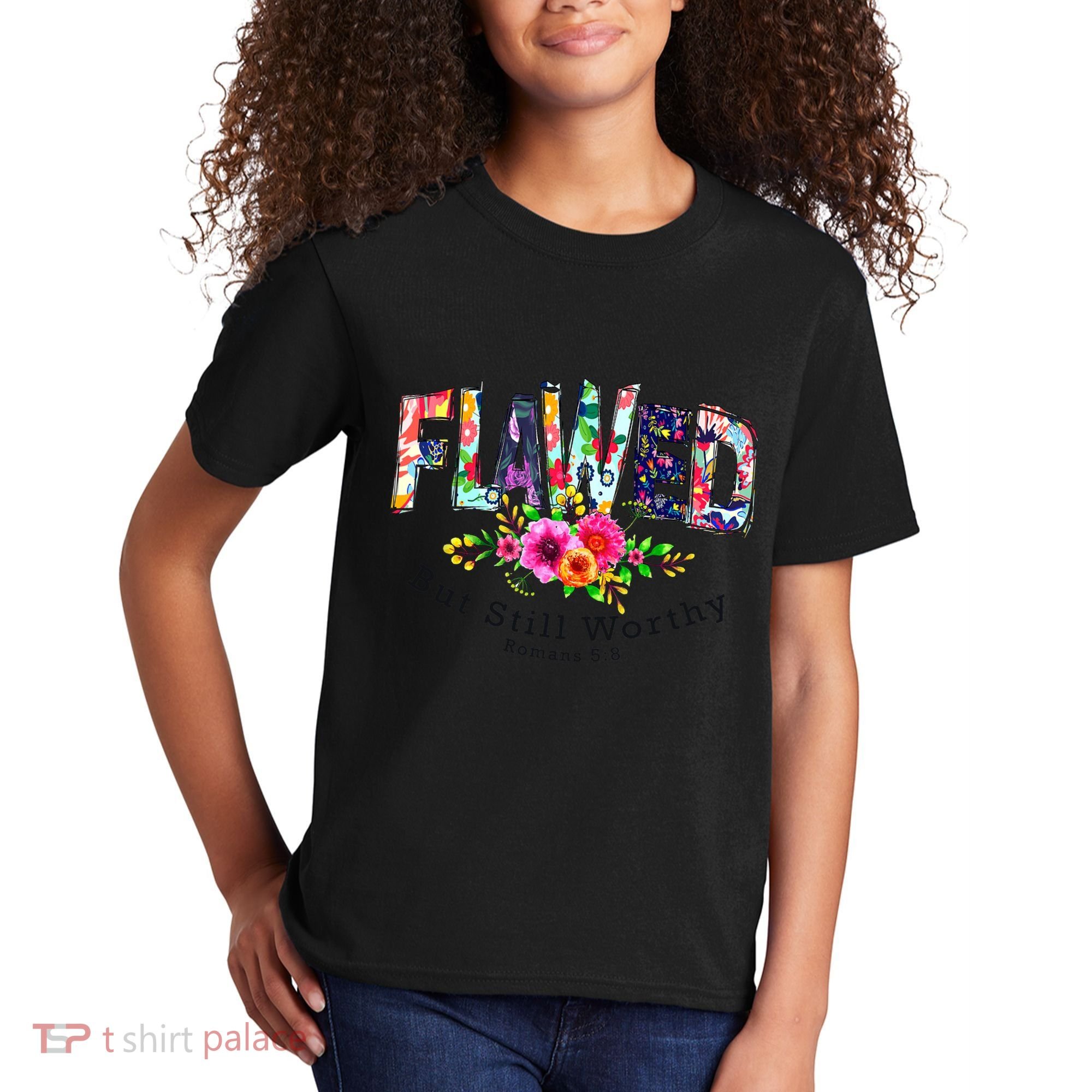 Flawed But Still Worthy Redeemed And Forgiven Christian Kids T-Shirt
