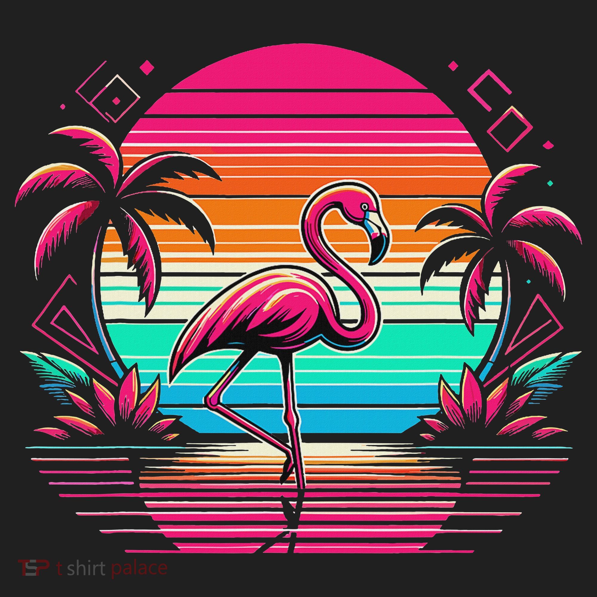 Flamingo Beach Summer Vibes Palm Tree Tropical Summer Women's Sweatshirt