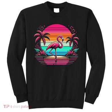 Flamingo Beach Summer Vibes Palm Tree Tropical Summer Sweatshirt