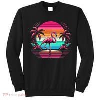Flamingo Beach Summer Vibes Palm Tree Tropical Summer Sweatshirt thumb 0
