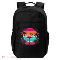 Flamingo Beach Summer Vibes Palm Tree Tropical Summer Backpack thumb 0
