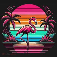 Flamingo Beach Summer Vibes Palm Tree Tropical Summer Bucket Hat thumb 4