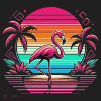 Flamingo Beach Summer Vibes Palm Tree Tropical Summer Hat thumb 2