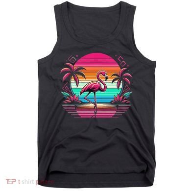 Flamingo Beach Summer Vibes Palm Tree Tropical Summer Tank Top