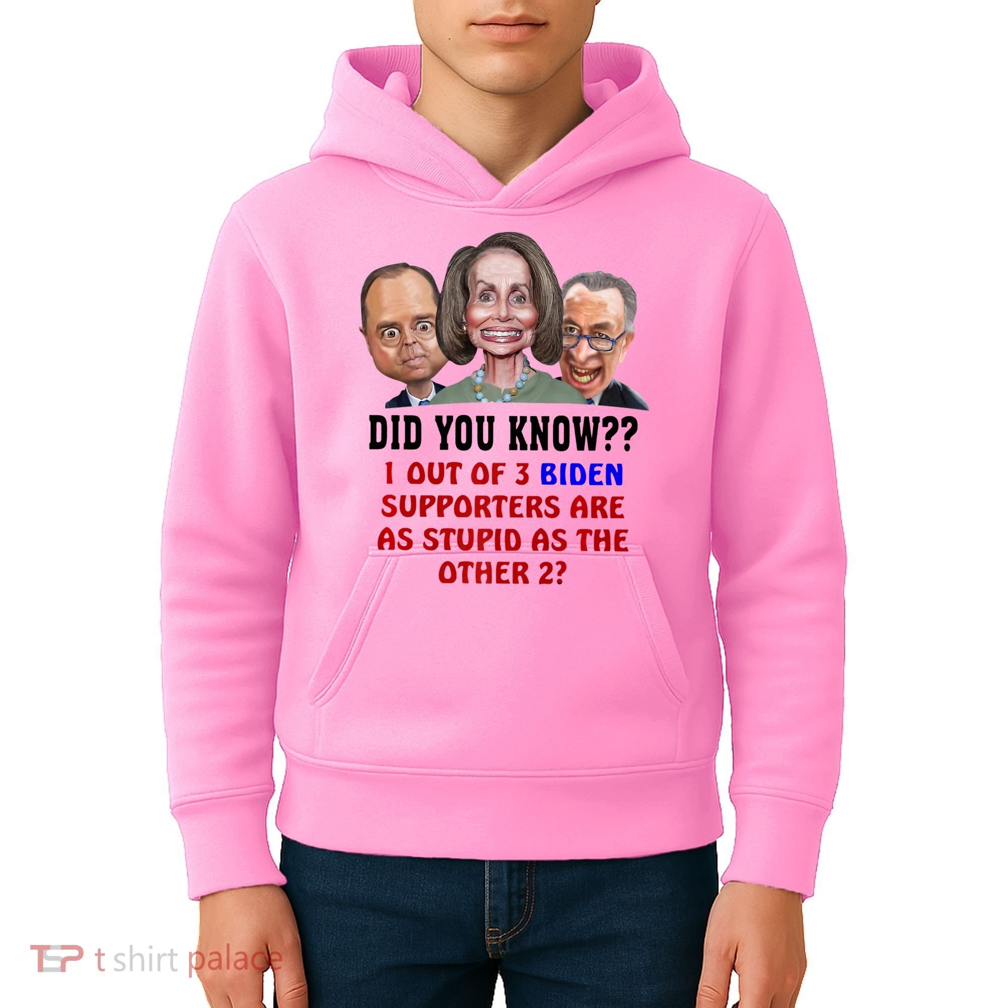 Funny Biden Supporters Are Stupid Anti Biden Democrats Gift Kids Hoodie