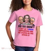 Funny Biden Supporters Are Stupid Anti Biden Democrats Gift Kids T-Shirt thumb 2
