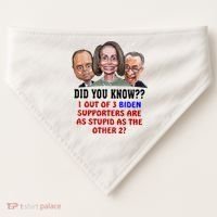 Funny Biden Supporters Are Stupid Anti Biden Democrats Gift USA-Made Doggie Bandana thumb 0