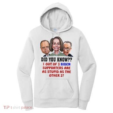 Funny Biden Supporters Are Stupid Anti Biden Democrats Gift Women's Hoodie