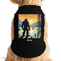 Funny Bigfoot Sasquatch Loch Ness Monster Bruh Doggie Tank thumb 0