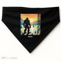 Funny Bigfoot Sasquatch Loch Ness Monster Bruh USA-Made Doggie Bandana thumb 0