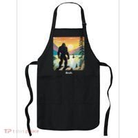 Funny Bigfoot Sasquatch Loch Ness Monster Bruh Apron thumb 0