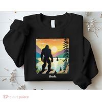 Funny Bigfoot Sasquatch Loch Ness Monster Bruh Sweatshirt thumb 2