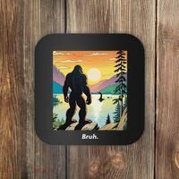 Funny Bigfoot Sasquatch Loch Ness Monster Bruh Coaster thumb 0