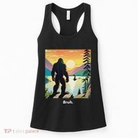 Funny Bigfoot Sasquatch Loch Ness Monster Bruh Women's Tank Top thumb 0