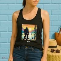 Funny Bigfoot Sasquatch Loch Ness Monster Bruh Women's Tank Top thumb 2