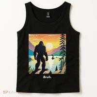 Funny Bigfoot Sasquatch Loch Ness Monster Bruh Tank Top thumb 2