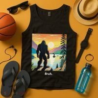 Funny Bigfoot Sasquatch Loch Ness Monster Bruh Tank Top thumb 4