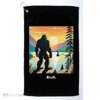 Funny Bigfoot Sasquatch Loch Ness Monster Bruh Golf Towel thumb 0