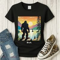 Funny Bigfoot Sasquatch Loch Ness Monster Bruh Women's T-Shirt thumb 3