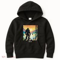 Funny Bigfoot Sasquatch Loch Ness Monster Bruh Kids Hoodie thumb 0