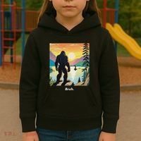 Funny Bigfoot Sasquatch Loch Ness Monster Bruh Kids Hoodie thumb 3