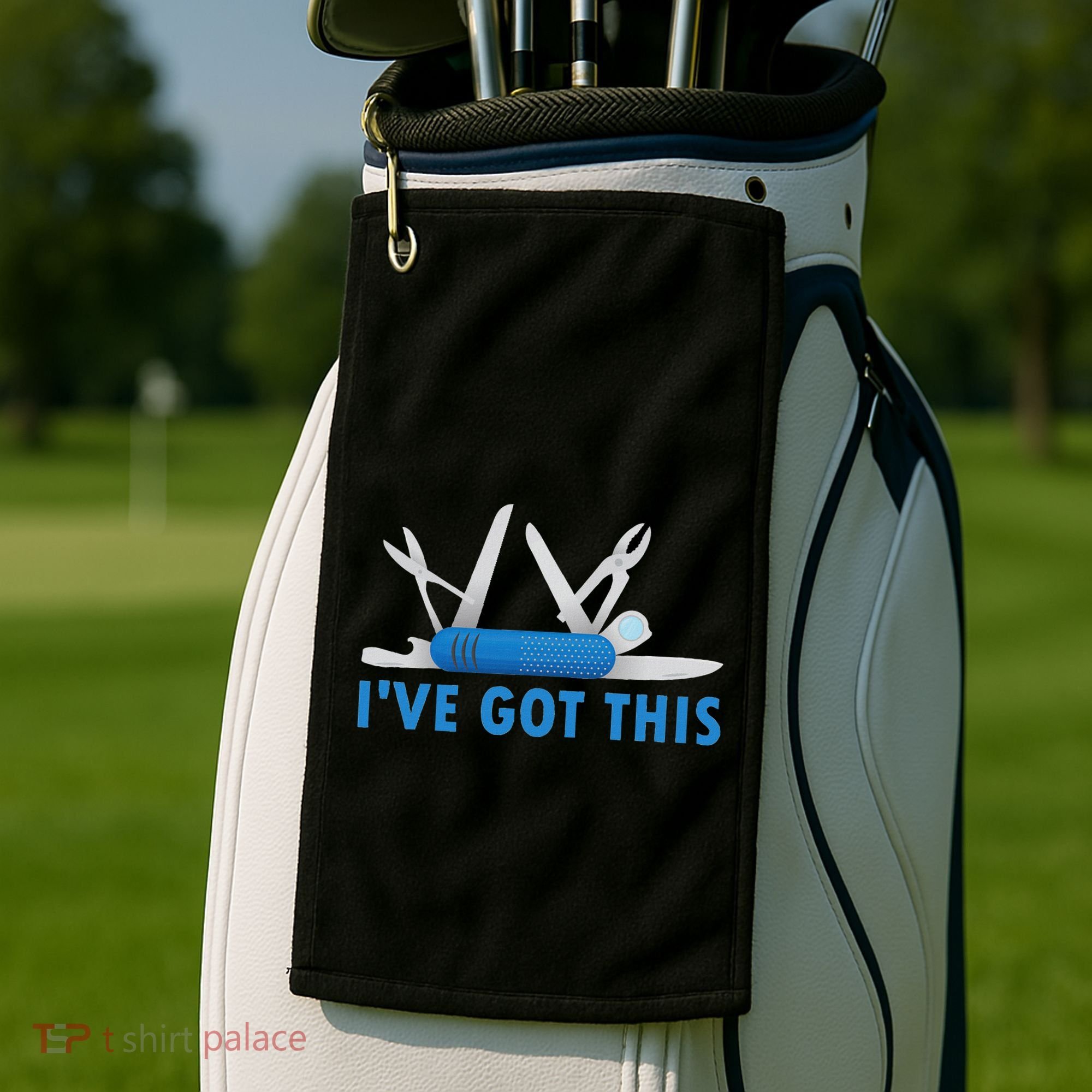 Funny Bladesmith Swiss I’Ve Got This Knife Day Golf Towel