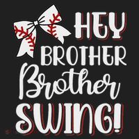 Funny Baseball Sister Hey Brother Brother Swing Baseball Women's Sweatshirt thumb 2