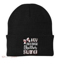 Funny Baseball Sister Hey Brother Brother Swing Baseball Beanie thumb 0
