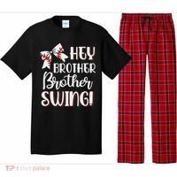 Funny Baseball Sister Hey Brother Brother Swing Baseball Pajama Set thumb 0