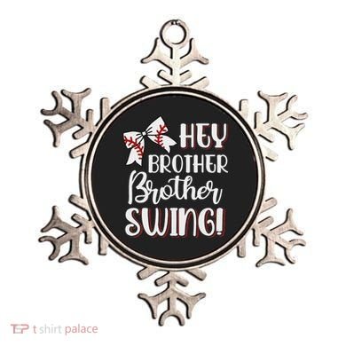 Funny Baseball Sister Hey Brother Brother Swing Baseball Ornament