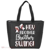 Funny Baseball Sister Hey Brother Brother Swing Baseball Tote Bag thumb 0