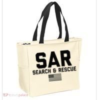 FRONT & BACK Search And Rescue American Flag SAR Team Tote Bag thumb 2