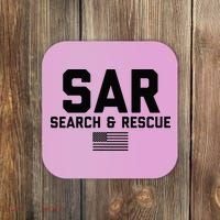 FRONT & BACK Search And Rescue American Flag SAR Team Coaster thumb 0
