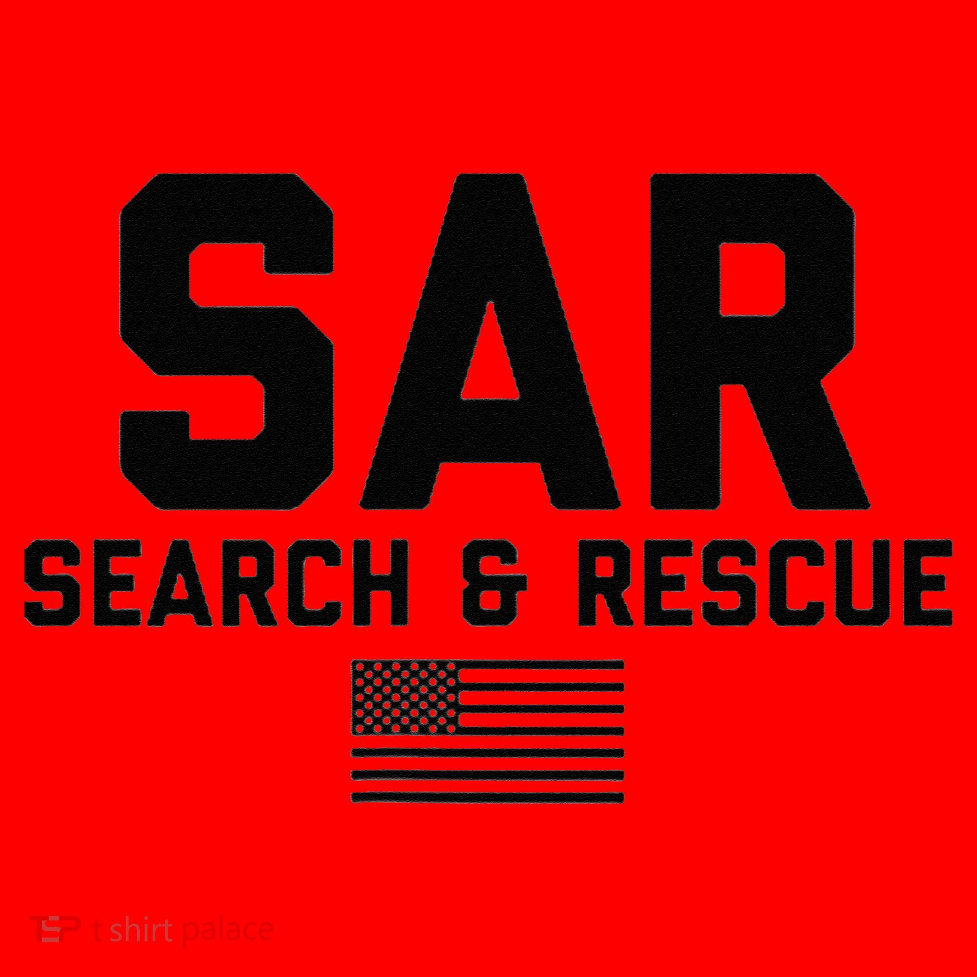 FRONT & BACK Search And Rescue American Flag SAR Team Santa Hat