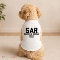 FRONT & BACK Search And Rescue American Flag SAR Team Doggie Tank thumb 2