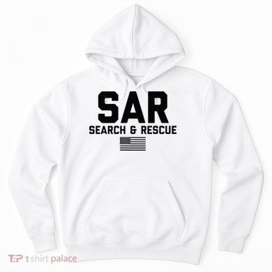 FRONT & BACK Search And Rescue American Flag SAR Team Hoodie