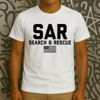FRONT & BACK Search And Rescue American Flag SAR Team T-Shirt thumb 3