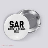 FRONT & BACK Search And Rescue American Flag SAR Team Button thumb 0