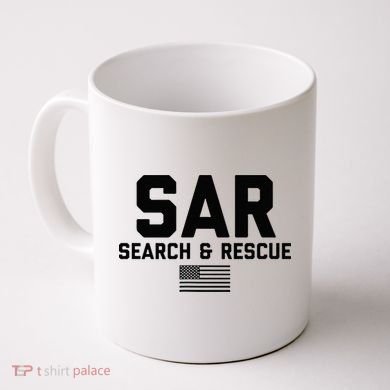 FRONT & BACK Search And Rescue American Flag SAR Team Coffee Mug