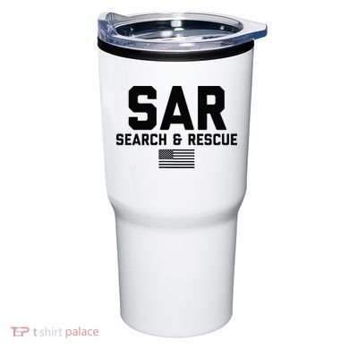 FRONT & BACK Search And Rescue American Flag SAR Team Tumbler