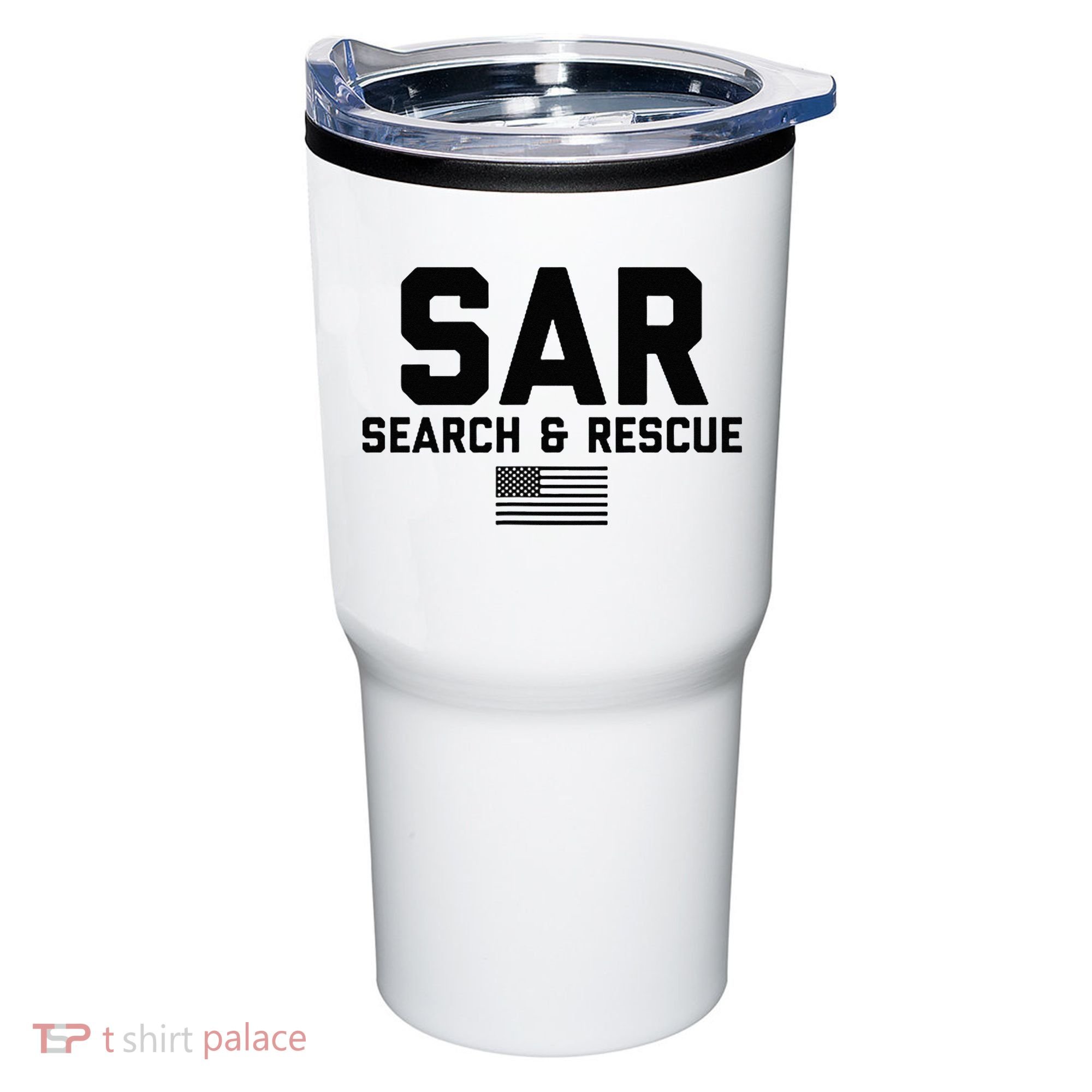 FRONT & BACK Search And Rescue American Flag SAR Team Tumbler