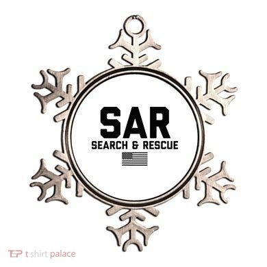 FRONT & BACK Search And Rescue American Flag SAR Team Ornament