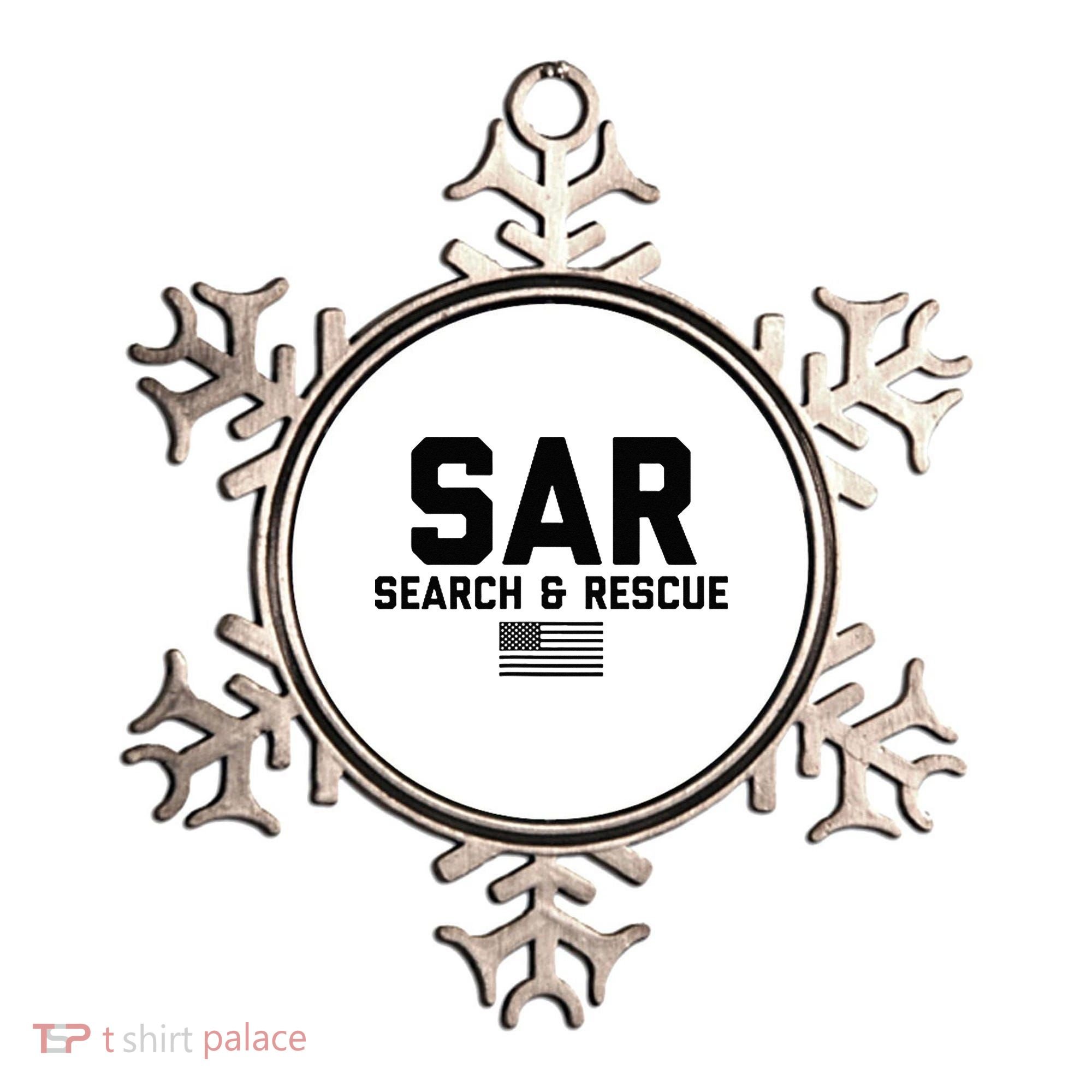 FRONT & BACK Search And Rescue American Flag SAR Team Ornament