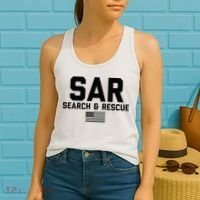 FRONT & BACK Search And Rescue American Flag SAR Team Women's Tank Top thumb 2