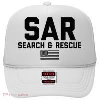 FRONT & BACK Search And Rescue American Flag SAR Team Hat thumb 0