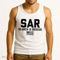FRONT & BACK Search And Rescue American Flag SAR Team Tank Top thumb 3