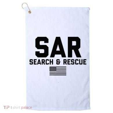 FRONT & BACK Search And Rescue American Flag SAR Team Golf Towel