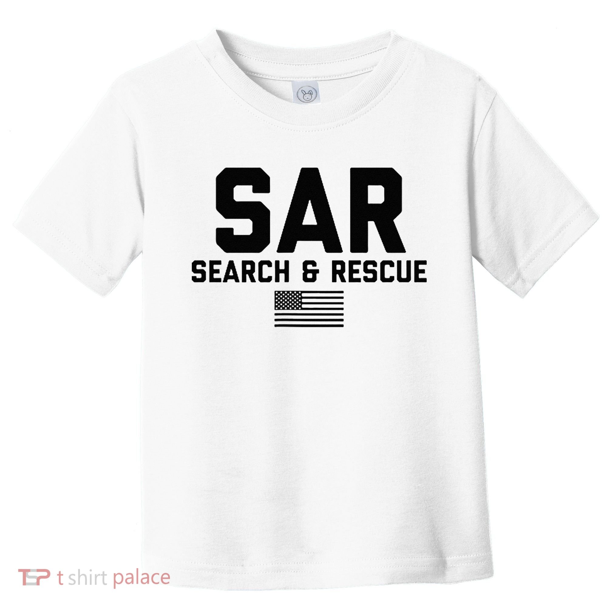 FRONT & BACK Search And Rescue American Flag SAR Team Toddler T-Shirt